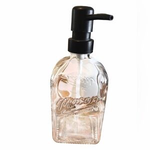 Mason Craft Clear Glass Soap Dispenser Pump 16 Oz.